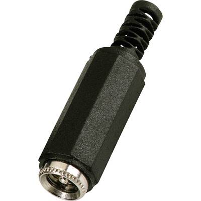 Wtyk audio z czarną, żłobkowaną rękojeścią i metalowym czubkiem.