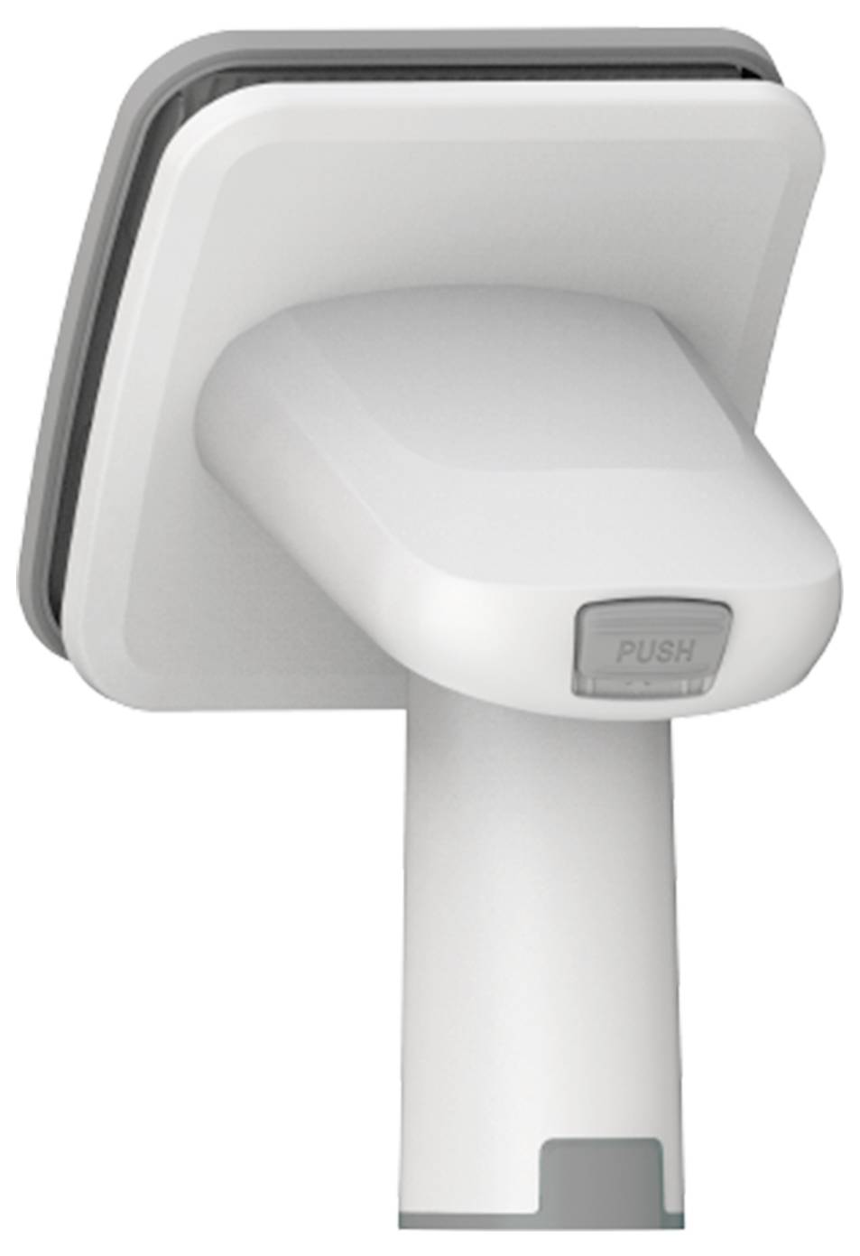 Urządzenie ręczne o kwadratowej powierzchni z przyciskiem oznaczonym napisem 'Push'.