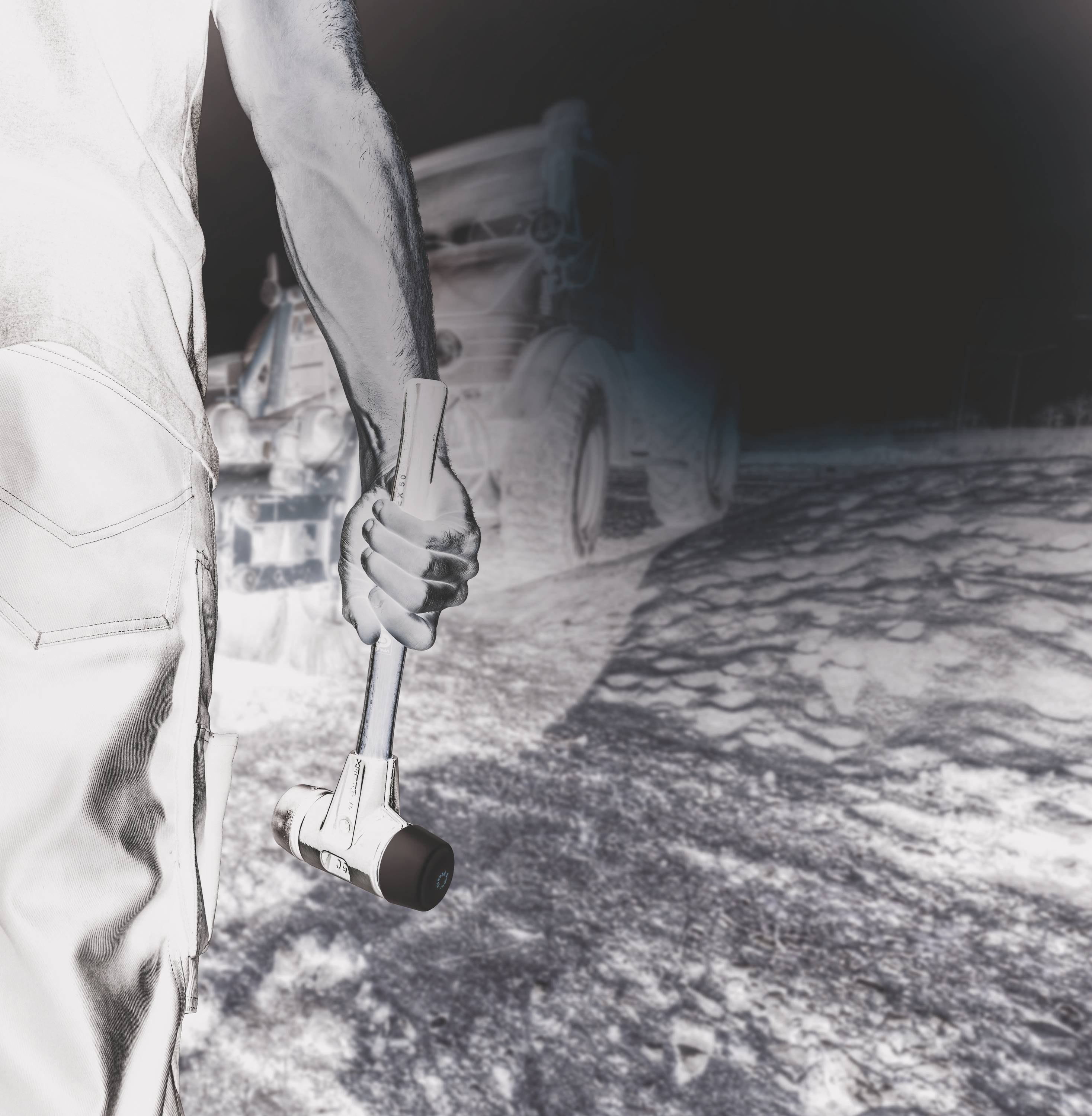 Гумовий молоток (м'який) Halder SIMPLEX 3027.030 ергономічна ручка, середньої твердості 335 г 295 мм 1 шт.