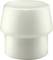 Biały plastikowy odbojnik w kształcie cylindra z szeroką głowicą i wąską podstawą. Używany głównie jako amortyzator lub osłona ochronna.