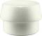 Biały, cylindryczny plastikowy dekiel o wysokości około 10 cm, z zaokrąglonymi krawędziami i gładką, błyszczącą powierzchnią.