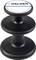 Czarny cylindryczny gumowy odbojnik firmy HALDER, składający się z dwóch dużych okrągłych powierzchni połączonych wąskim elementem pośrodku.