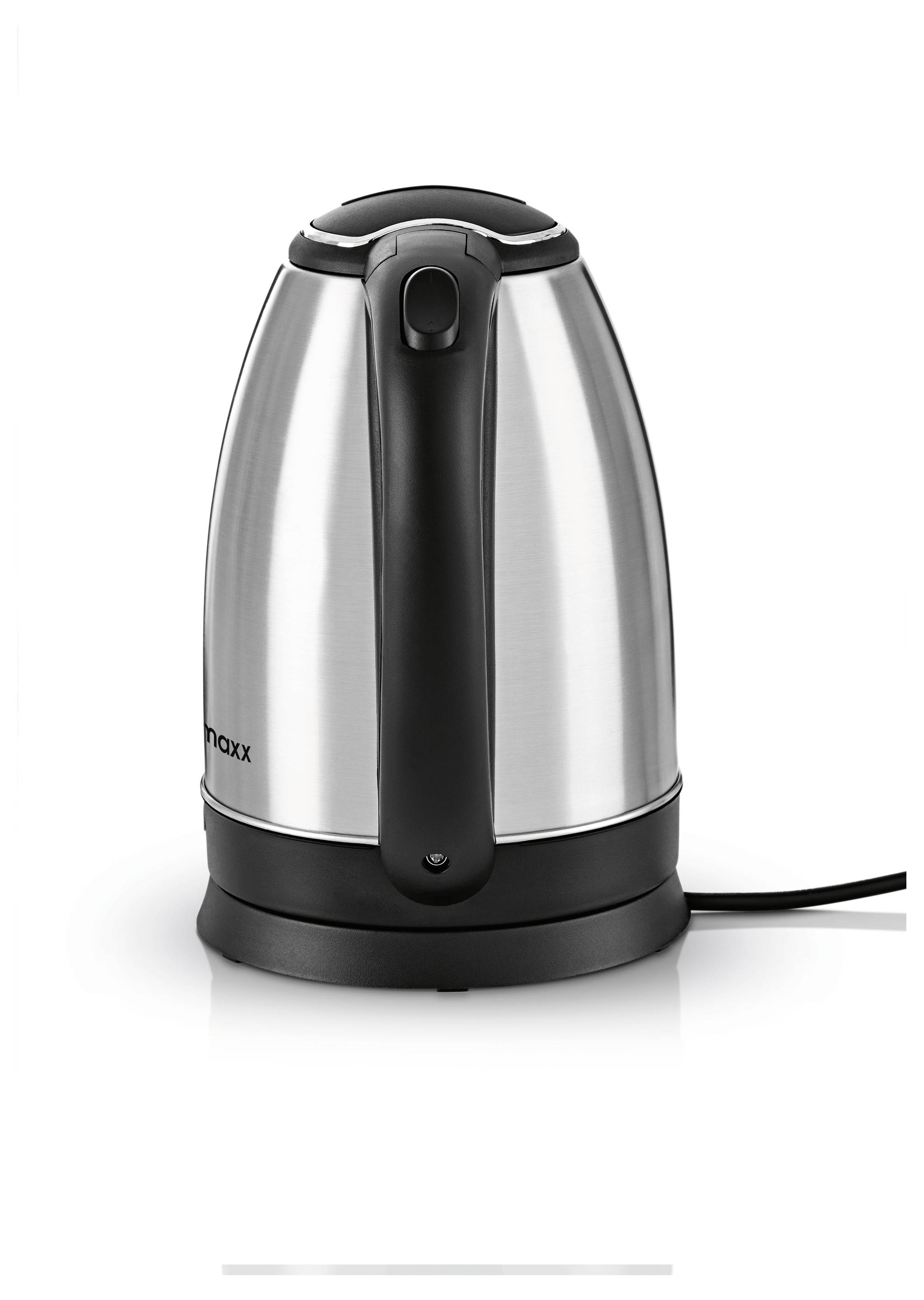 Бездротовий чайник GourmetMaxx, нержавіюча сталь, чорний, місткість: 1,8