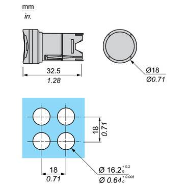 Schneider Electric ZB6AF5 Podświetlany element przedni z przyciskiem 1 szt.-3