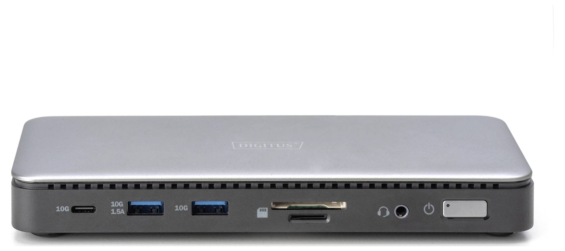 Док-станція Digitus DA-70917 USB-C® з функцією заряджання, вбудований зчитувач карт пам'яті, підтримка 8K@30Hz (1x) / 4K@30Hz (2x)