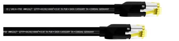 Мережевий кабель Cordial 15579, 1 шт., RJ45, CAT 7a, S/FTP, 3.00 м, чорний