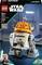 Zestaw LEGO 'Star Wars' Robot Chopper, 1039 elementów, dla dzieci od 10 lat. Przedstawia pomarańczowego robota w futurystycznym otoczeniu.