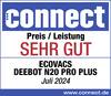 Polski magazyn 'Connect' chwali stosunek ceny do jakości robota sprzątającego Ecovacs Deebot N20 Pro Plus jako 'bardzo dobry'. Wzmianka z testu z lipca 2024 roku.