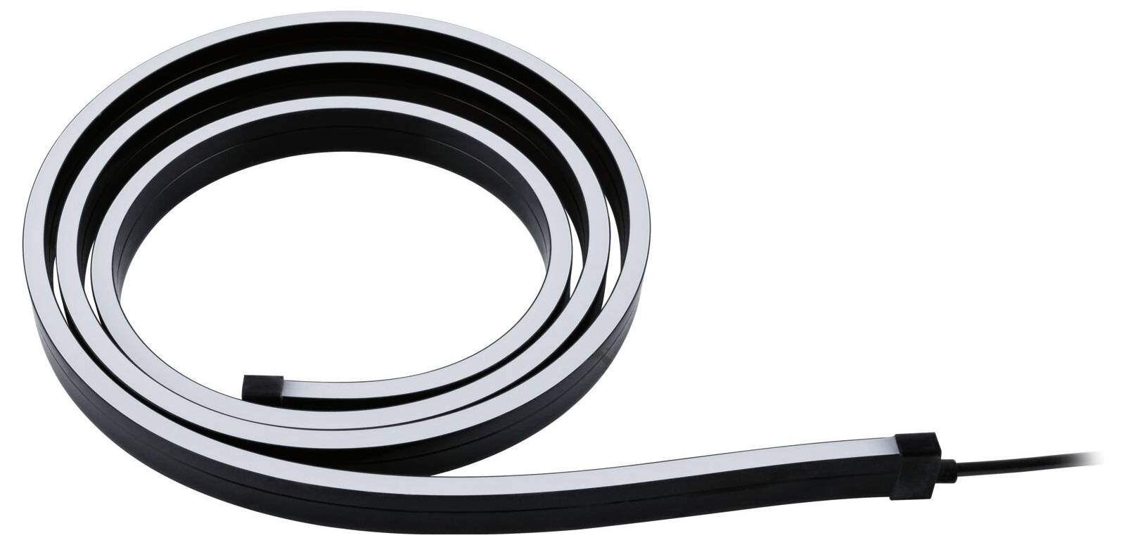 Zwinięty pas świetlny LED w czarno-białym paski.