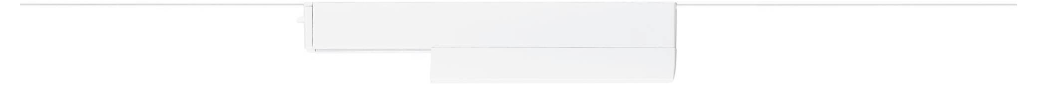 Biały, prostokątny obiekt o wystających krawędziach, prezentujący minimalistyczne rozwiązanie architektoniczne.