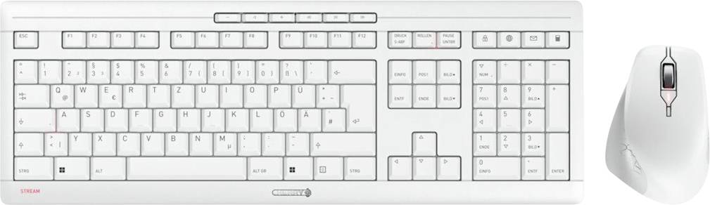 Комплект клавіатури та миші CHERRY Stream Comfort німецька, QWERTZ біла