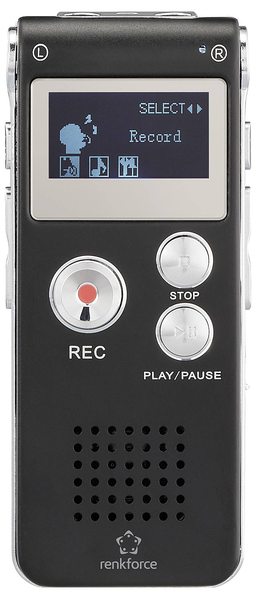 Цифровий диктофон Renkforce RF-DVR-L169 RF-6691332, 8 ГБ, час запису (макс.): 25 год