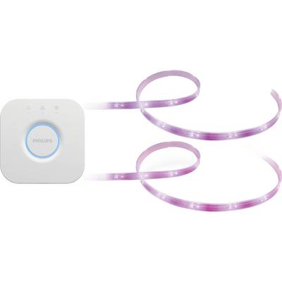 Philips Hue Lightstrip i Bridge; prezentacja elastycznej, różowej taśmy LED ze sterownikiem.
