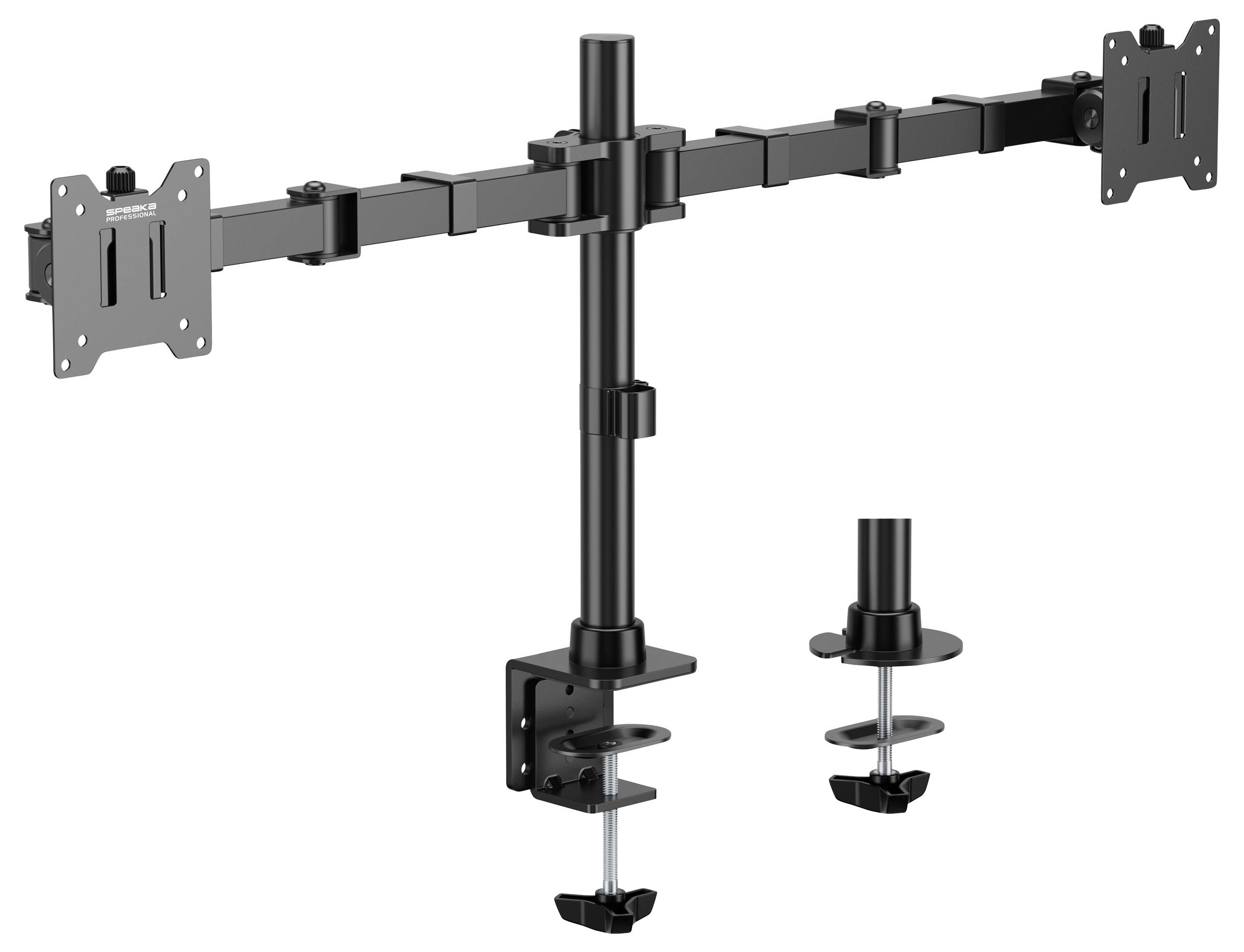 Професійний настільний кронштейн для монітора SpeaKa SP-MM-221, 2 дисплеї, 43,2 см (17 дюймів) - 88,9 см (35 дюймів), чорний, з ре