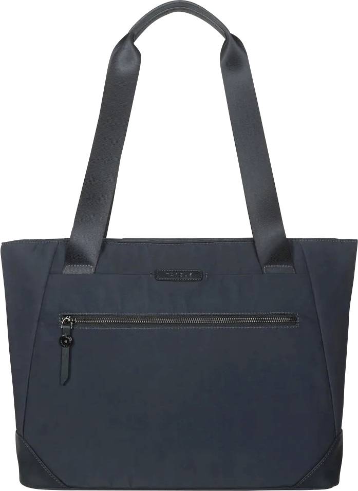 Czarna torba martwych toreb z zamkiem błyskawicznym z przodu i solidnymi uchwytami, odpowiednia do codziennego użytku lub podróży służbowych.