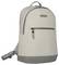 Jasnoszary plecak z kieszeniami na zamek błyskawiczny i górnym uchwytem, idealny do codziennego użytku lub do szkoły.