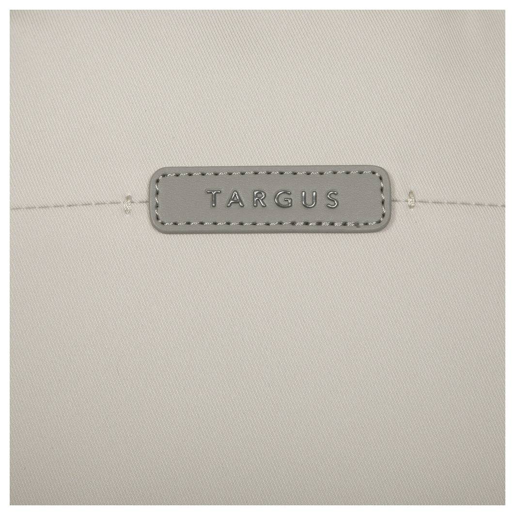 Prostokątne logo Targus na szarym tle, umieszczone centralnie.