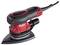 Czerwono-czarny elektryczny szlifierz deltaowy z wejściem kablowym, odpowiedni do precyzyjnego szlifowania narożników i krawędzi.