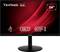 Monitor ViewSonic z ekranem 24-calowym, złączem USB-C i funkcją dokowania, przedstawiony na czerwonym tle.