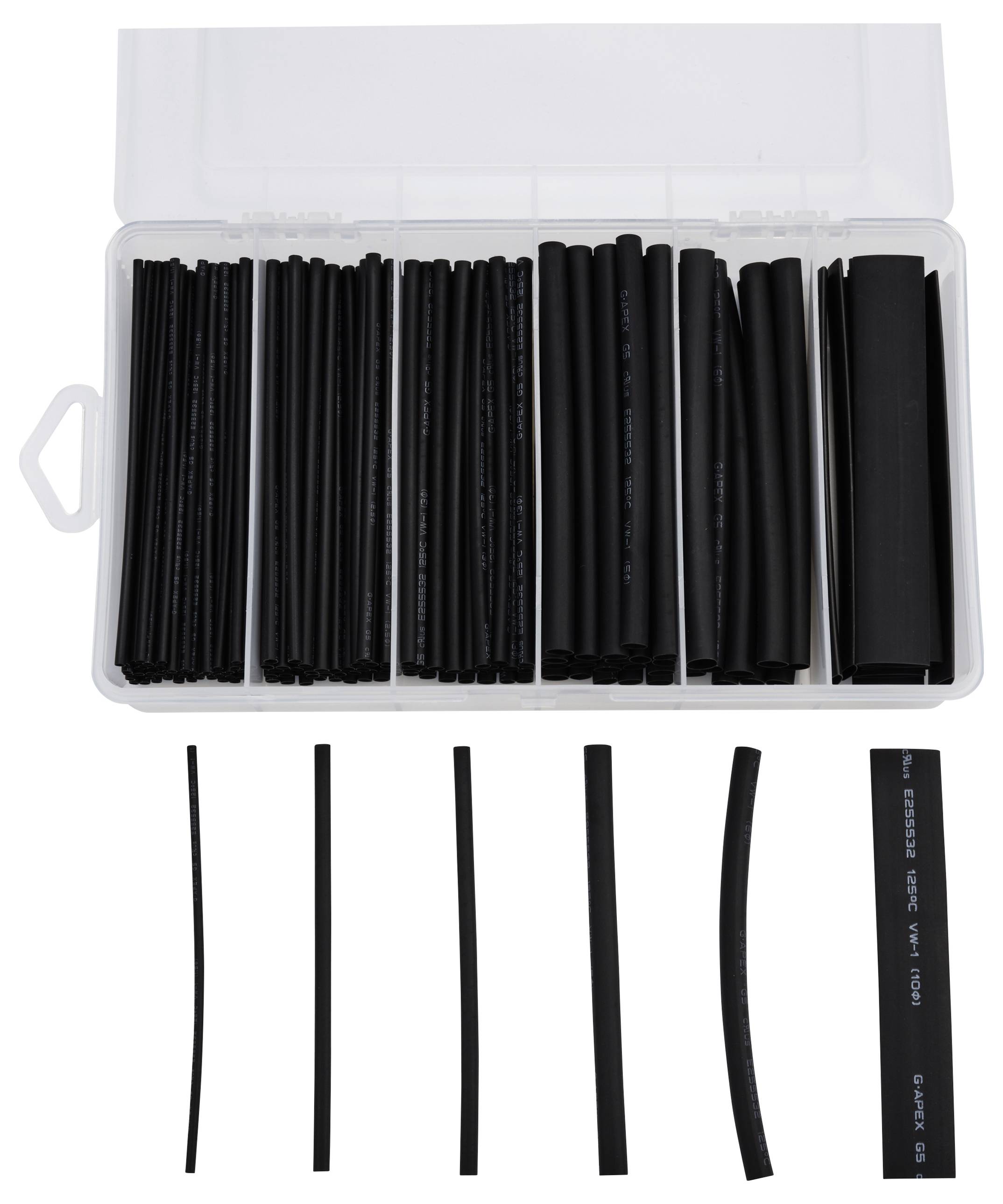 Комплект термоусадочних трубок TRU COMPONENTS TC-13388832, 2:1, 160 шт.