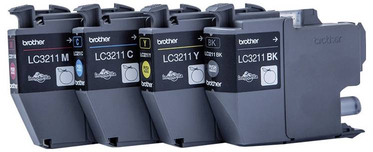 Оригінальний чорнильний набір Brother LC3211, чорний, блакитний, пурпуровий, жовтий LC3211VAL