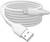 Biały kabel USB z końcówką Lightning, zwinięty. Idealny do ładowania urządzeń takich jak smartfony lub tablety.