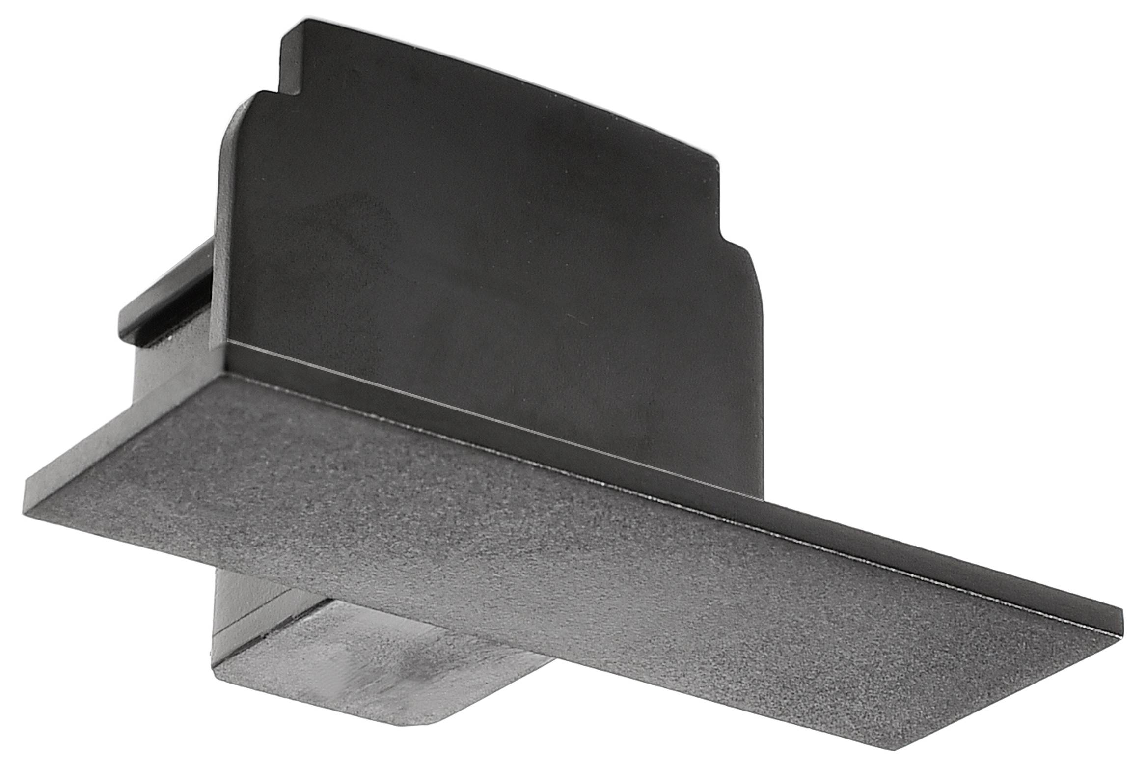 Prostokątny, czarny element wykonany z tworzywa sztucznego, starannie ukształtowany, aby można go było włożyć do kompatybilnego systemu.