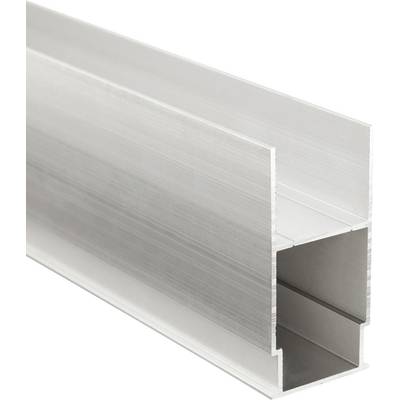Profil aluminiowy w kształcie litery L, srebrny, o gładkiej powierzchni. Stosowany do budowy ram lub konstrukcji.