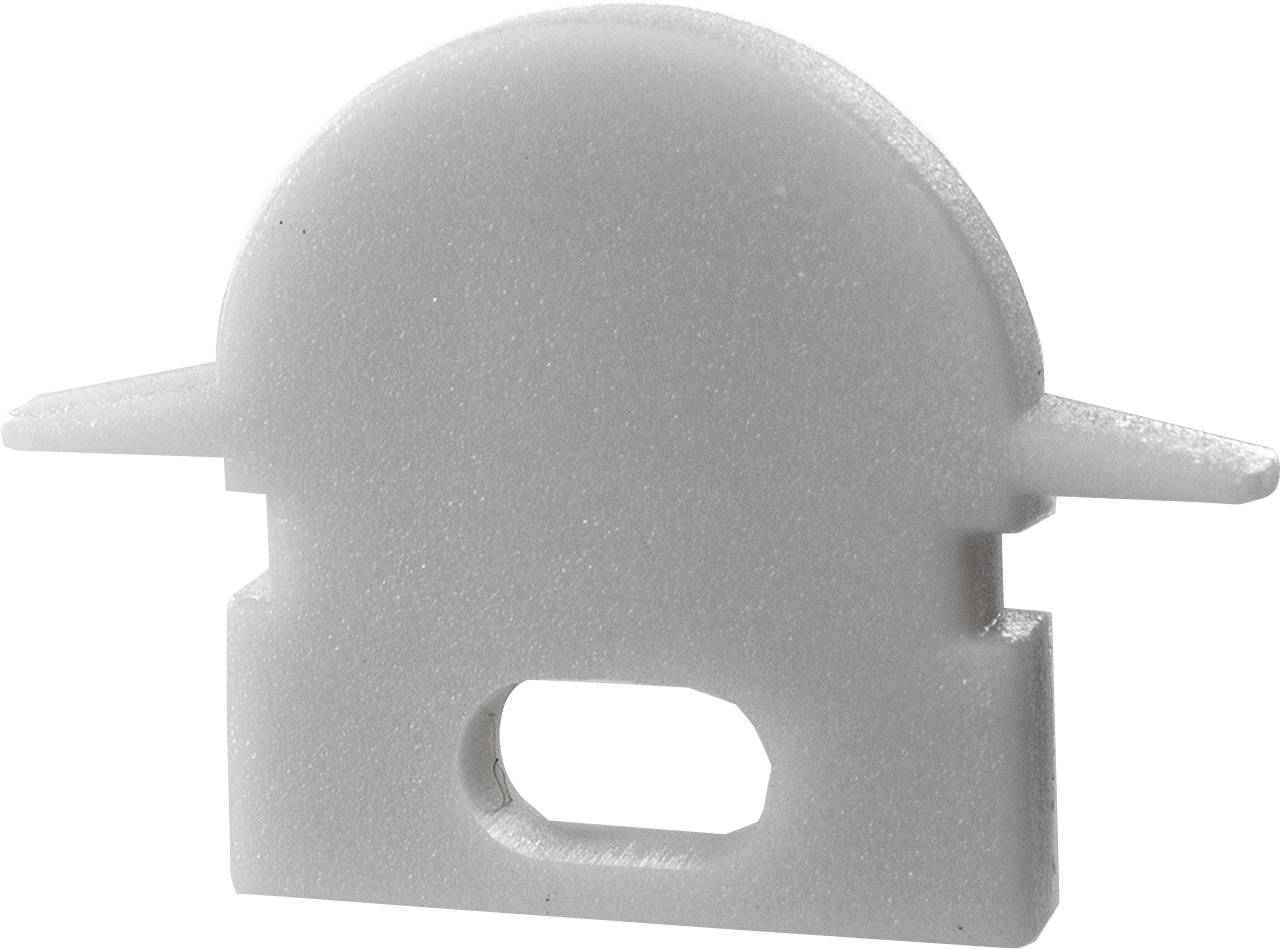 Mała, półkolista część z tworzywa sztucznego z dwoma bocznymi skrzydełkami oraz prostokątnym otworem na dole, pośrodku.