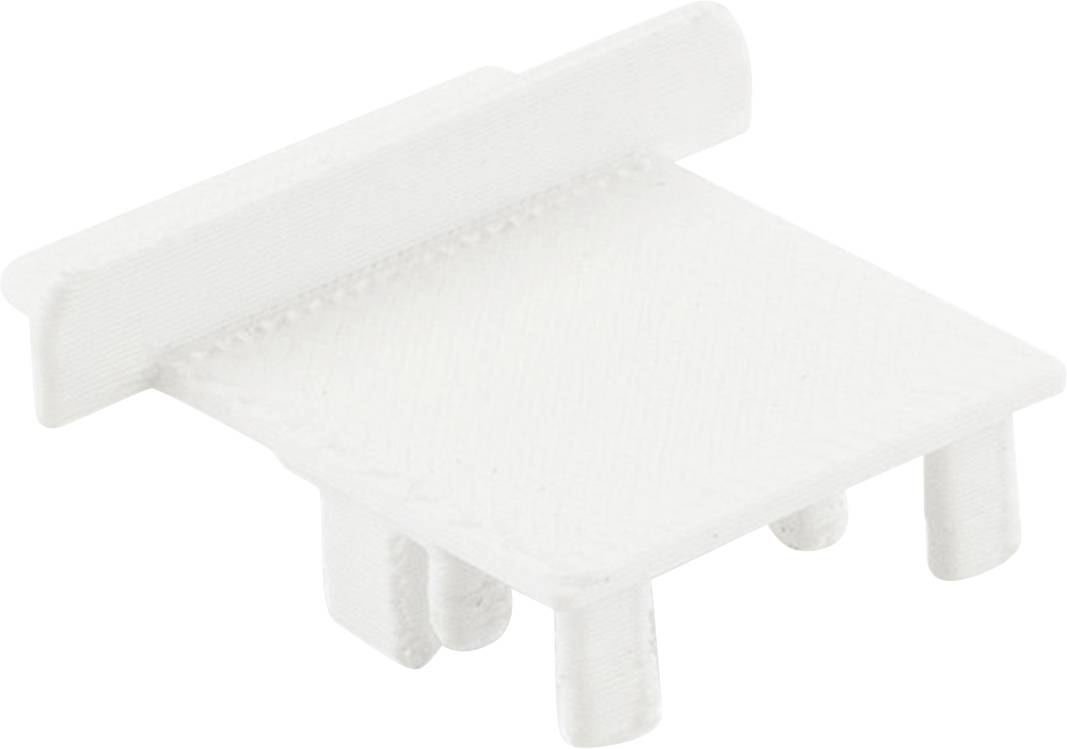 Biała, prostokątna pokrywa z tworzywa sztucznego z krótkimi kołkami od spodu.