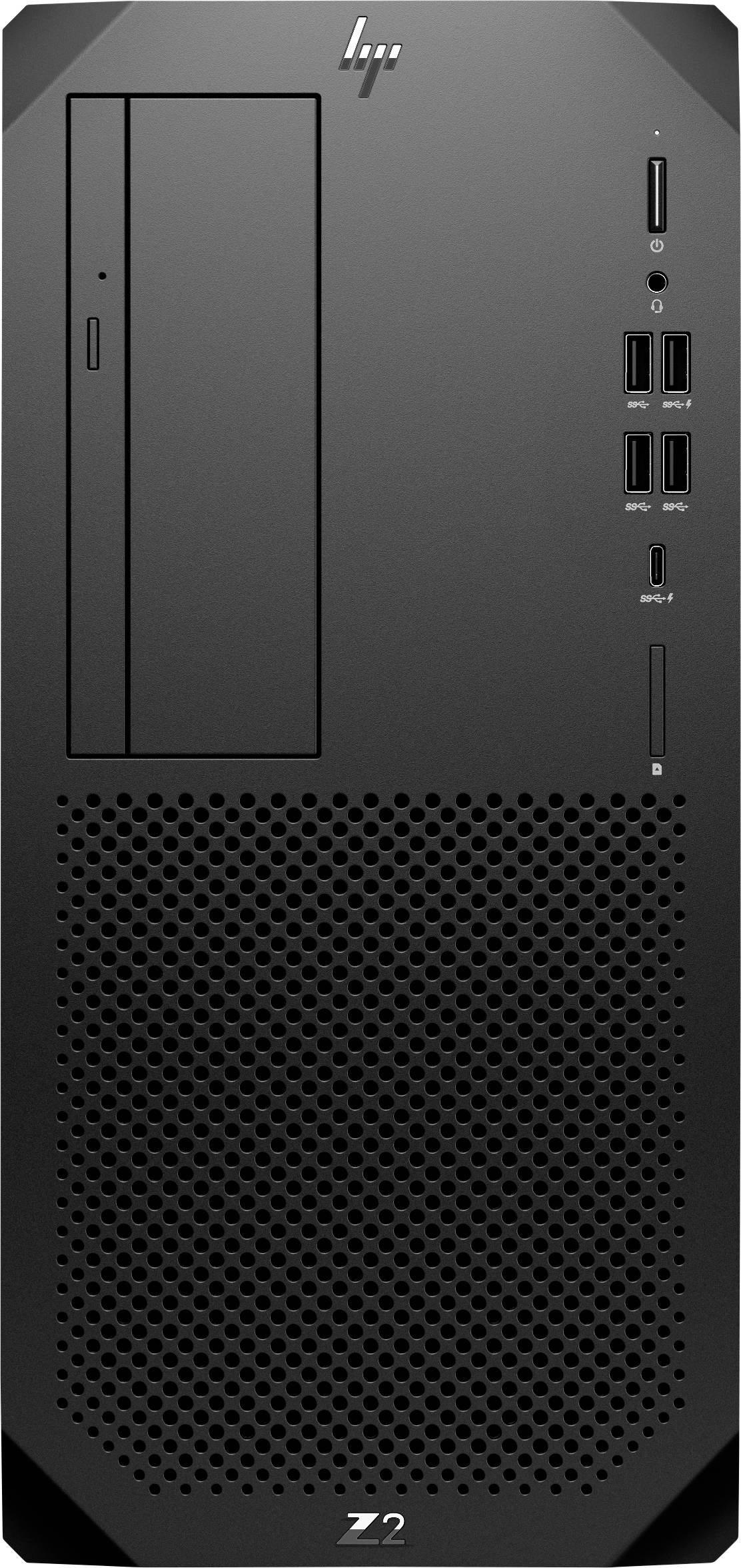 Obudowa komputera w kolorze czarnym z wieloma portami USB z przodu oraz slotem na napęd optyczny.
