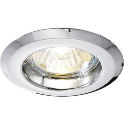 Srebrna lampa sufitowa z okrągłą, błyszczącą ramą emituje włączone światło o ciepłym odcieniu.