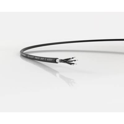 Czarny kabel z odsłoniętymi przewodami na końcu leży na białej powierzchni. Na kablu widnieje napis 'Q-FLEX TRAY 945 C 600V'.