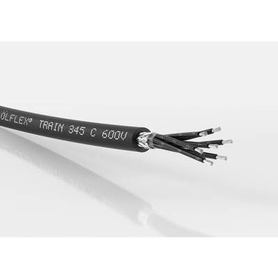Czarny, wielożyłowy kabel z napisem 'ÖLFLEX® TRAIN 245 C 600V', rozwinięty, ukazujący kilka końcówek kabla.