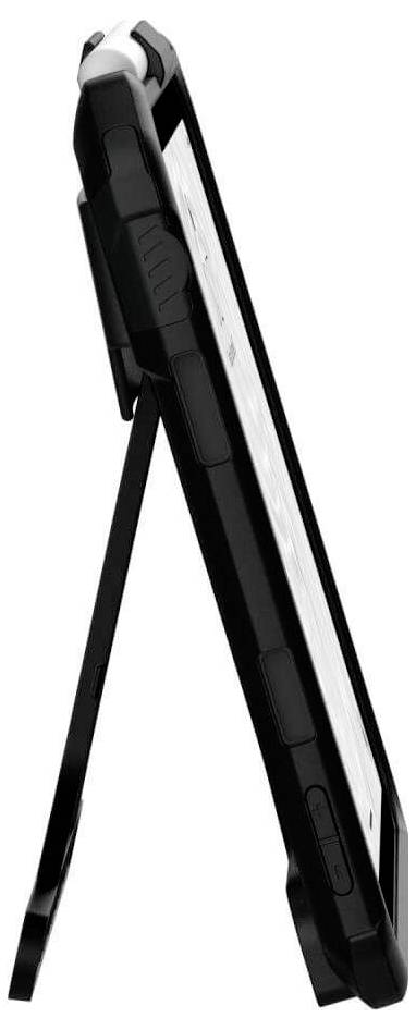 Tablet w ochronnym etui z podstawką, ustawiony bocznie. Ekran jest niewidoczny.