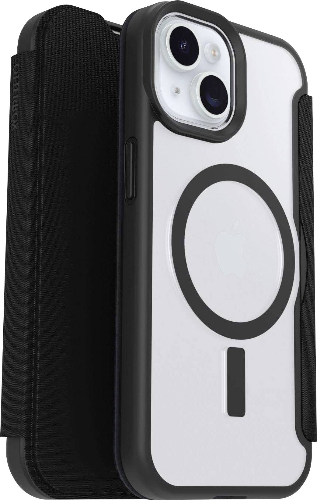Otterbox React Booklet Case Apple iPhone 17e, iPhone 16e, iPhone 15, iPhone 14, iPhone 13 прозорий, чорний Індуктивний зарядний пр