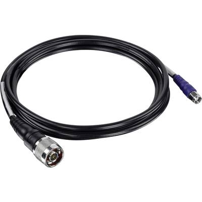 Kabel koncentryczne z wtykiem N i wtykiem F, stosowane do sygnałów wysokiej częstotliwości w zastosowaniach komunikacyjnych i nadawczych.
