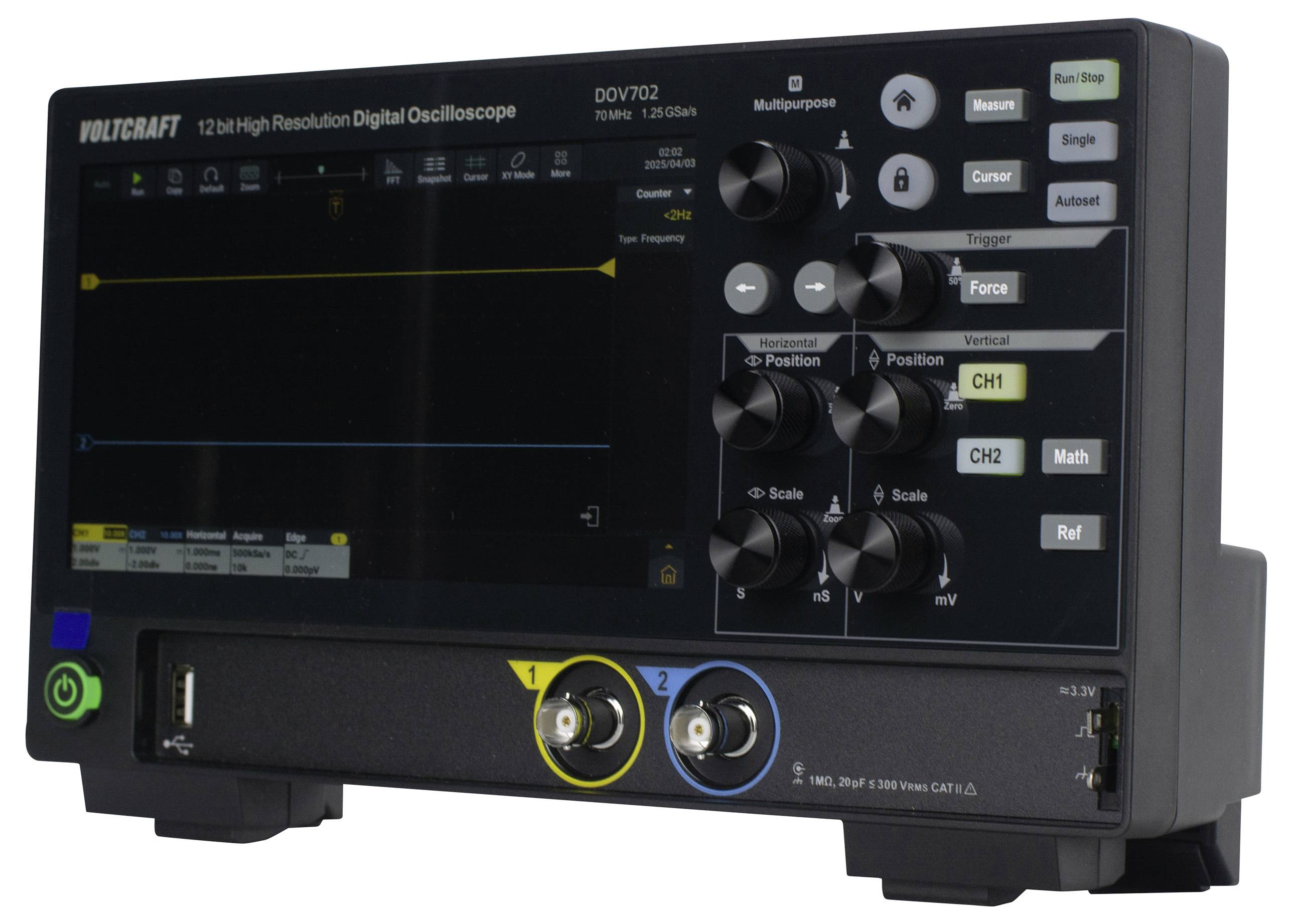Цифровий осцилограф VOLTCRAFT DOV702 70 МГц 1,25 Гвиб/с