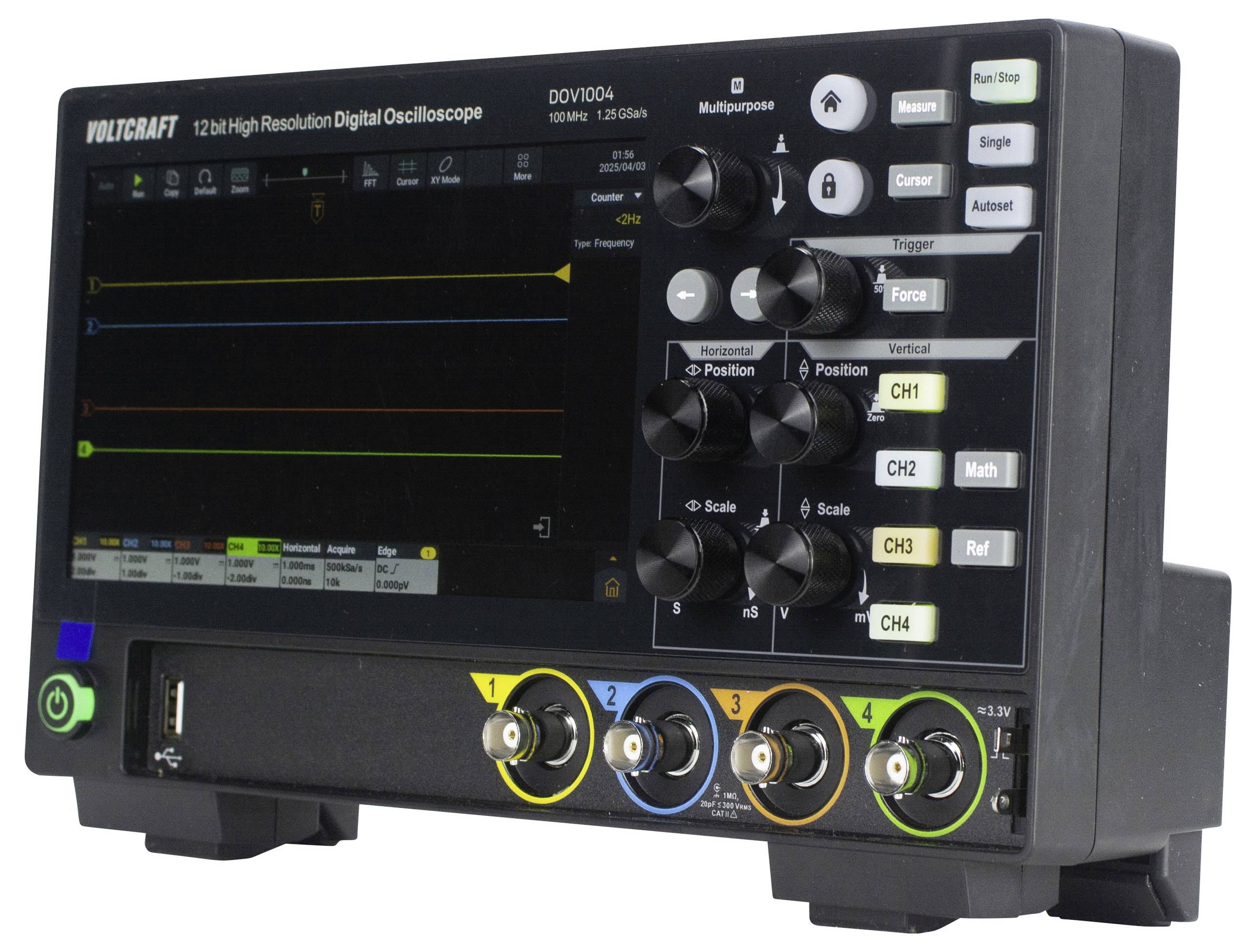 Цифровий осцилограф VOLTCRAFT DOV1004 100 МГц 1,25 Гвиб/с