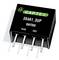 Przetwornik napięcia 'GAPTEC 3S4A1_3UP Series', obudowa czarna, cztery srebrne styki przyłączeniowe na dole, zgodny z RoHS, rok 2037.