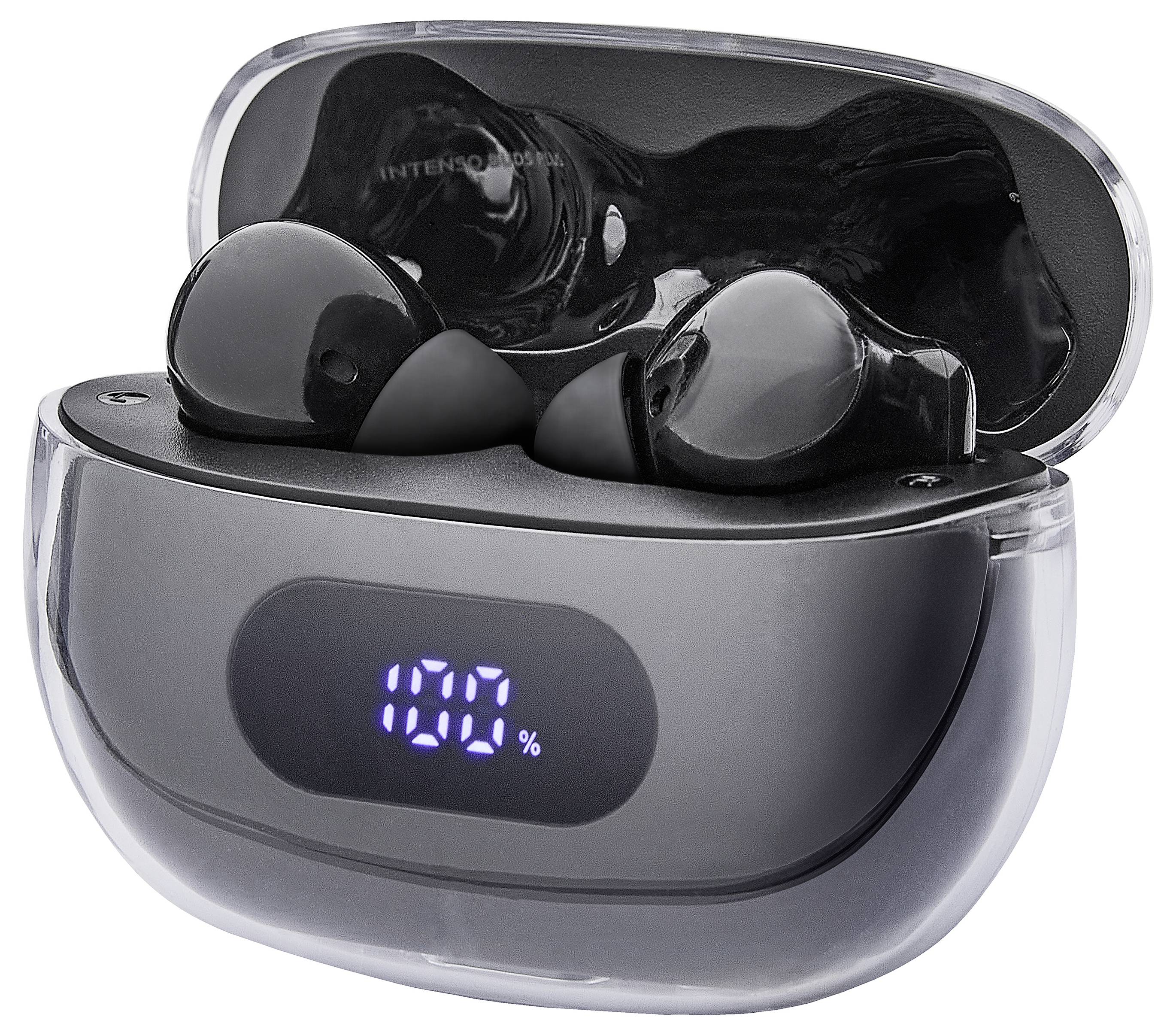 Intenso Buds Plus T310AE чорні Bluetooth стереонавушники-вкладиші чорні з шумопоглинанням, футляр для перенесення, індикатор заряд