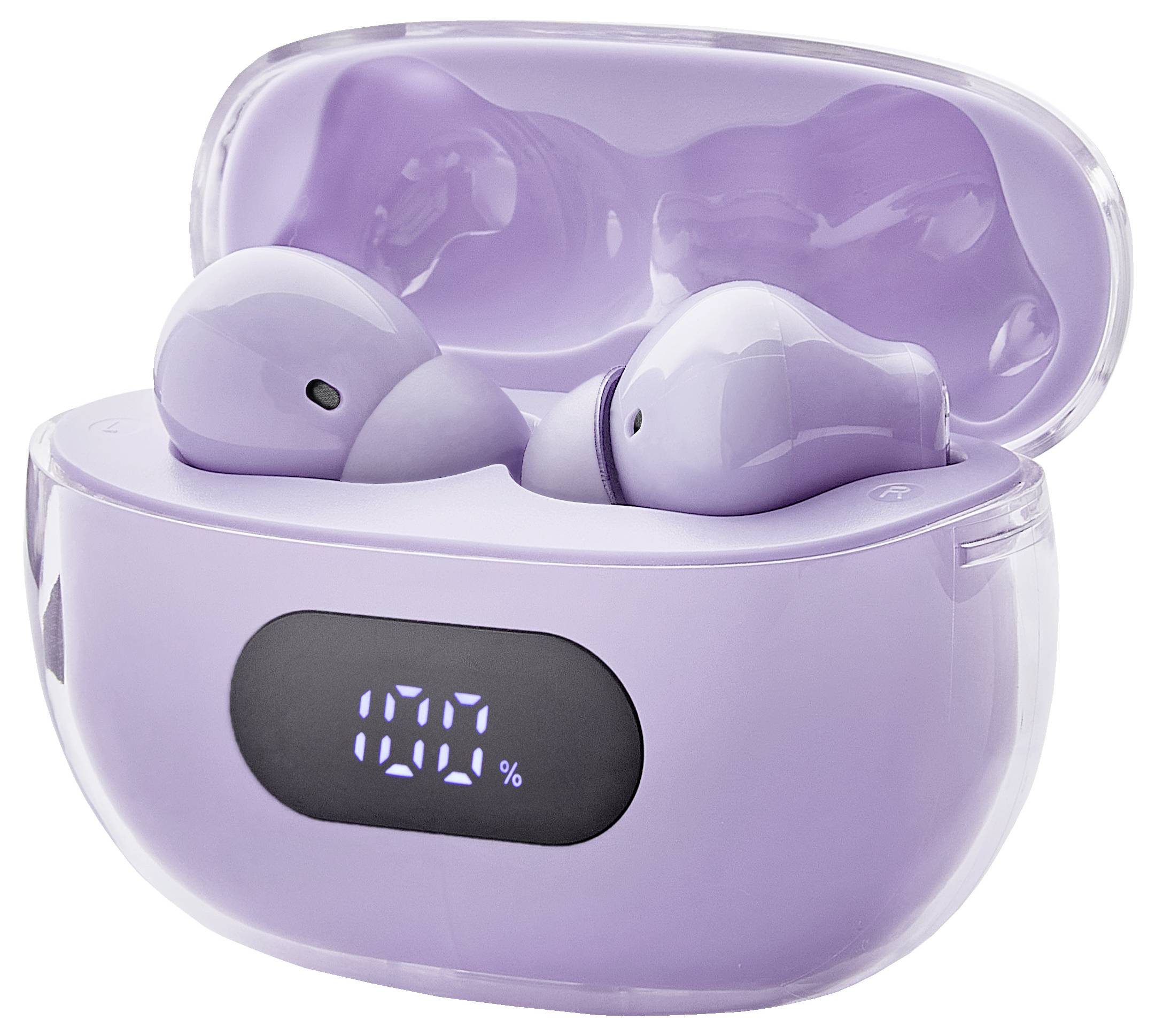 Intenso Buds Plus T313AE lila Bluetooth стерео навушники-вкладиші бузкового кольору з шумопоглинанням для мобільного телефону