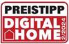 Logo z tekstem: Preistipp Digital Home 2/2024 w czarnej i czerwonej czcionce, symbol stylizowanego domu.