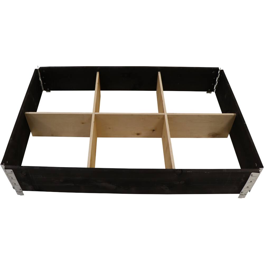 Siena Garden R12001-4BK-GBX Піднята штабелювана грядка, 120 x 80 x 19,5 см, чорна 1 шт.