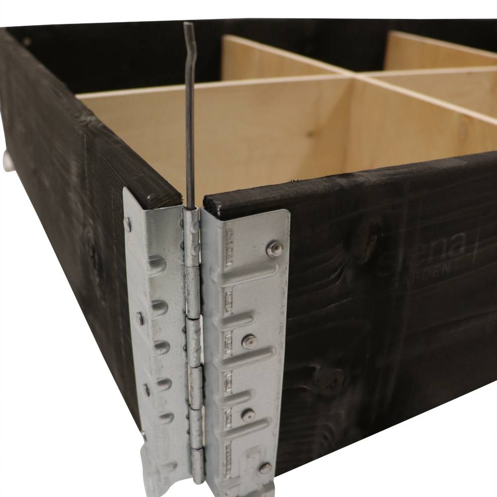 Siena Garden R12001-4BK-GBX Піднята штабелювана грядка, 120 x 80 x 19,5 см, чорна 1 шт.