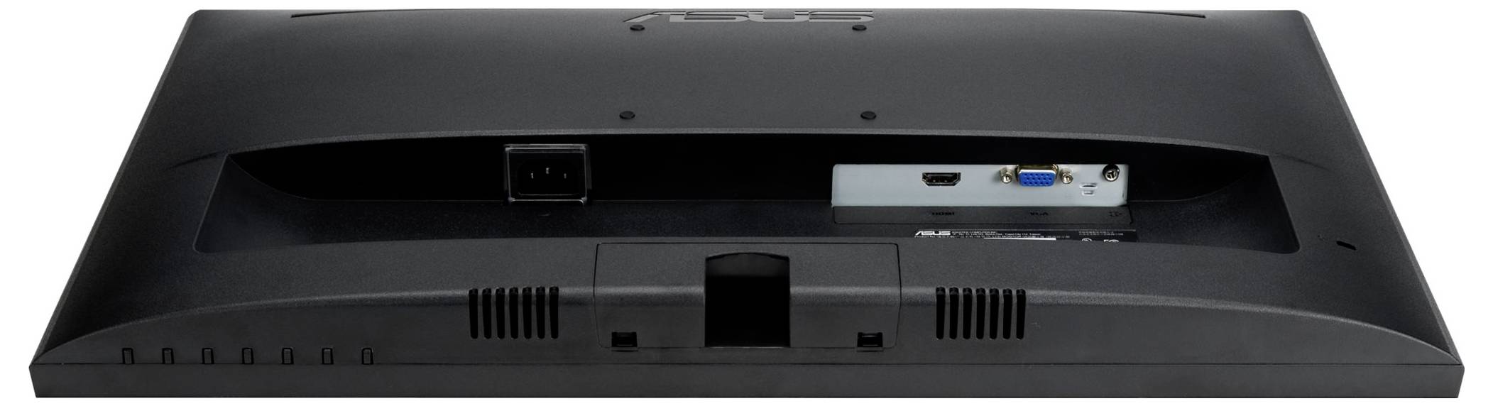 Tylna część monitora z gniazdami: HDMI, VGA oraz złączem zasilania.