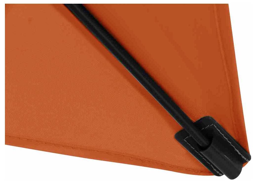 Róg pomarańczowego smoka z czarnym uchwytem.