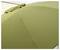 Duża, zielona tkanina parasola przeciwsłonecznego z widocznymi szczegółami szwów. Materiał jest mocno naciągnięty i zapewnia cień oraz ochronę przed słońcem.