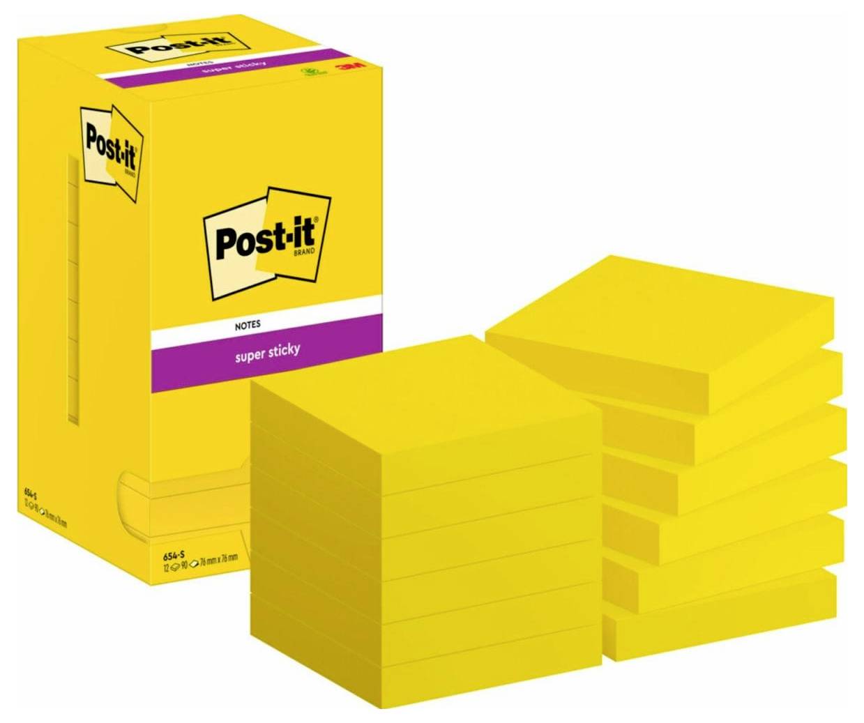 Липкі стікери Post-it 654SSCYP12+12 76 мм x 76 мм 24 шт.