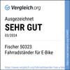 Ocena 'Wyśmienity BARDZO DOBRY 03/2024' od Vergleich.org dla stojaka rowerowego Fischer 50323 na e-bike.
